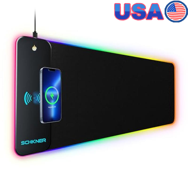 Wireless RGB Gaming Mouse Pad with 15W Fast Charging XXL Non-Slip Waterproof Desk Mat-image