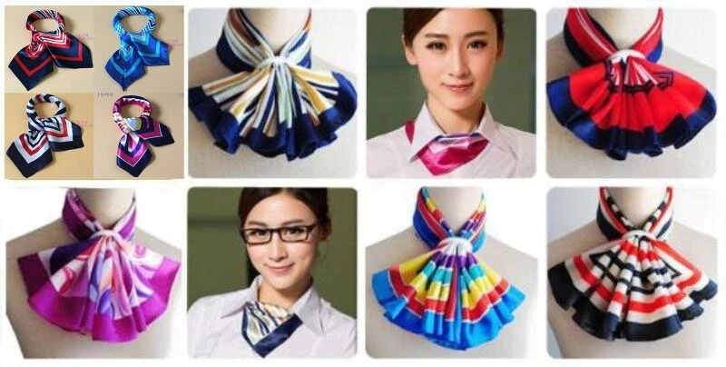 New Fashion Vintage Women Silk Satin Scarves Ladies Small Square Wrap Head Shawl - Image 4 of 4