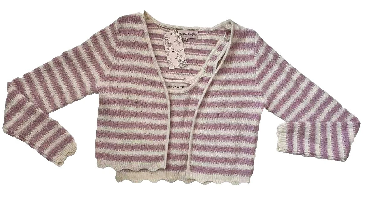 Полосатый кардиган свитера ива для женщин