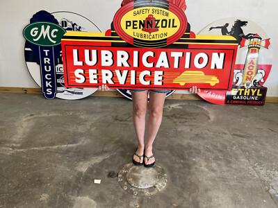 #ad #ad Antique Vintage Style Sign Pennzoil Lubricaiton NOT Porcelain Made in USA $296.96