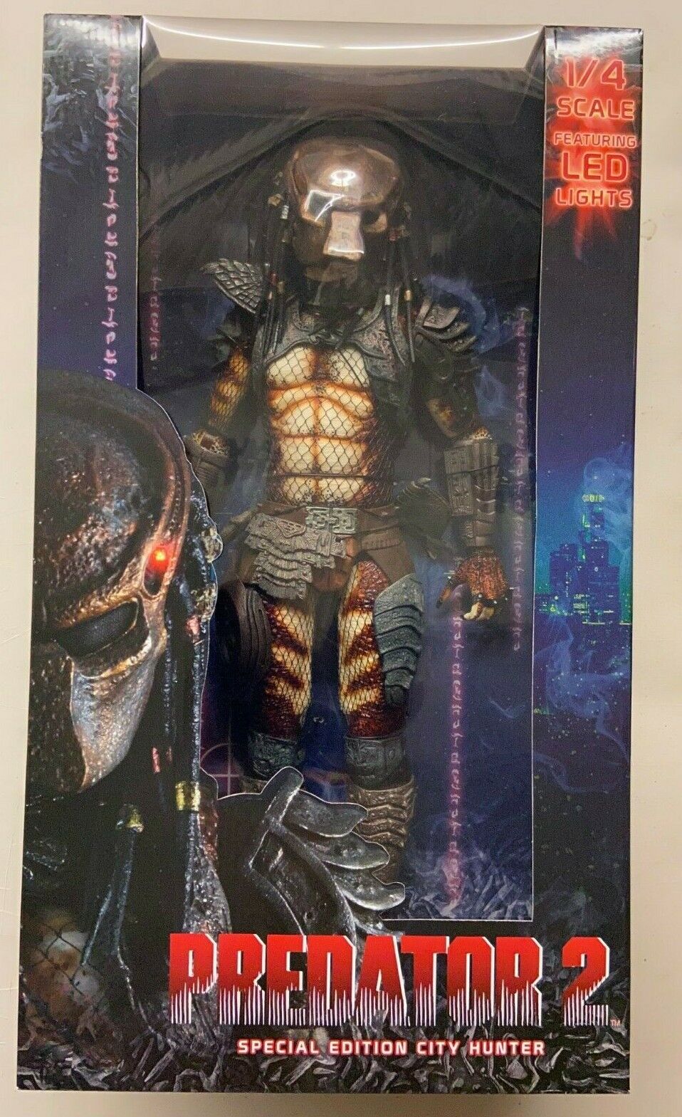 NECA 1/4 Scale Predator 2 Special Edition w/ LED City Hunter 18" Figure