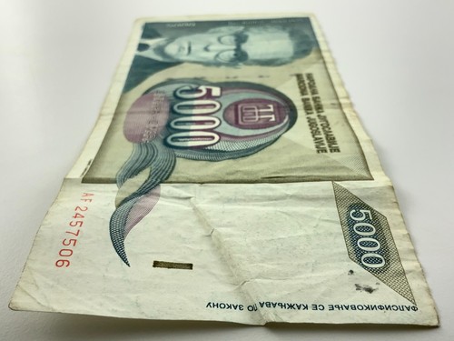 Banconota circolata 5000 dinara Jugoslavia 1992 CC300 - Foto 7 di 10