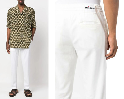 Kiton Lyocell Trousers Lounge Pants Jog Pants Chino Elastic With Drawstring