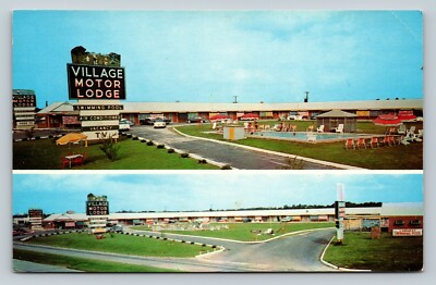 #ad #ad Village Motor Lodge Wilson North Carolina NC VINTAGE Ad Postcard $10.48