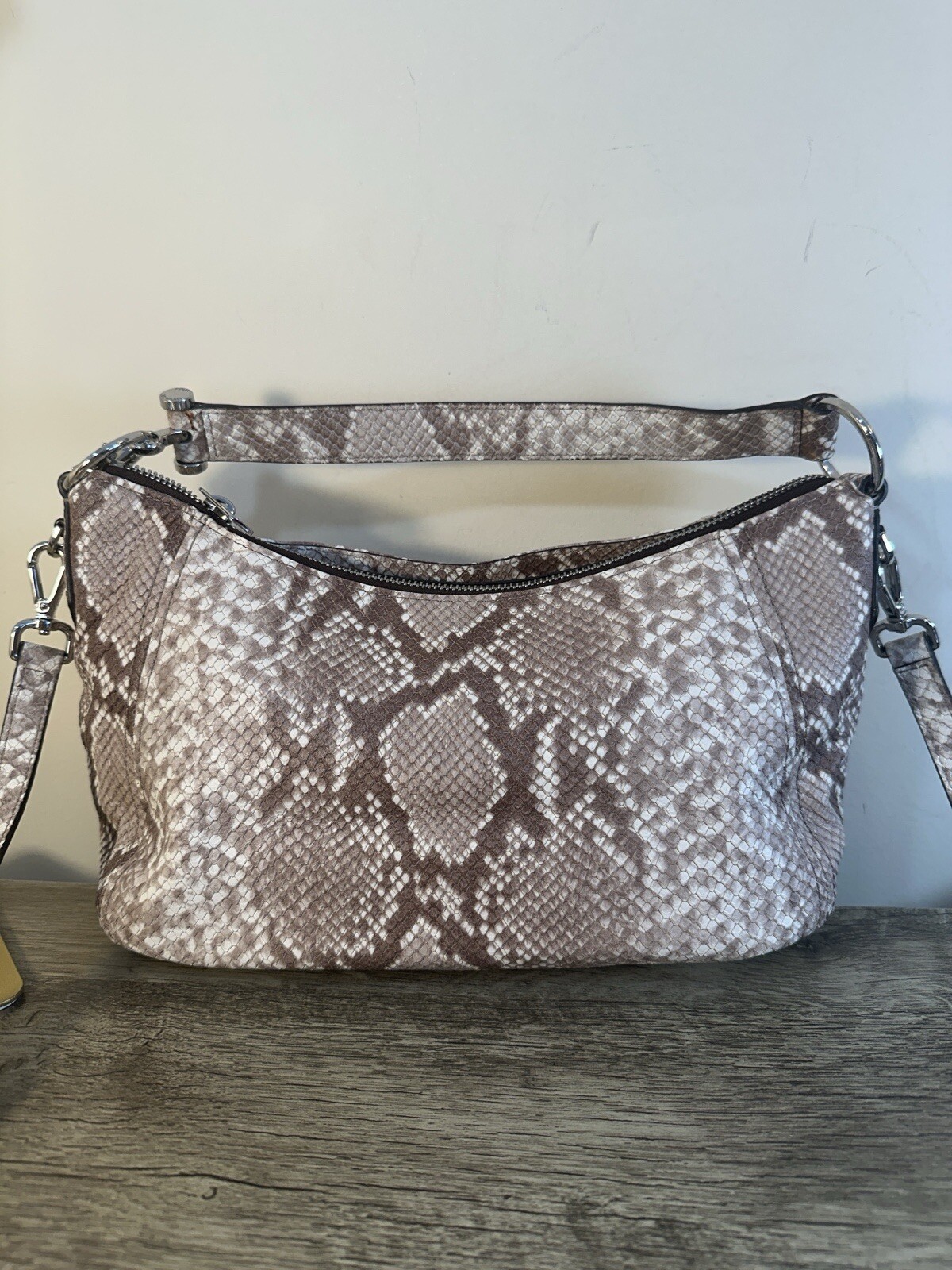 MICHAEL KORS Leather Python Snake Print Shoulder … - image 1