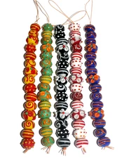 5 Strands Lamp Work Glass Beads, Fancy Beads for jewelry making and decoration