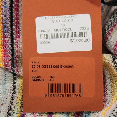 その他 m-works Missoni NWT Tank Top w/ Tie Mock Neckline Size 40 US 4 in