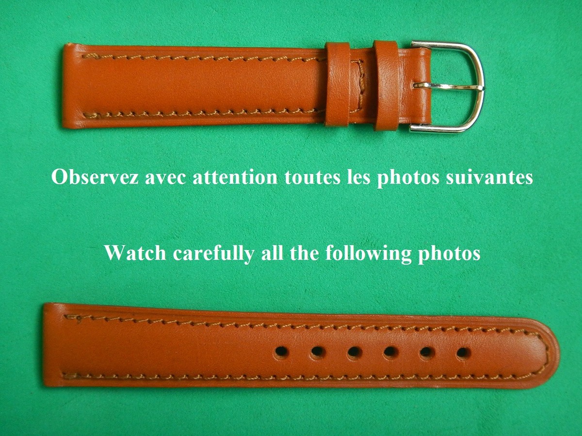 Bracelet Montre Extensible 18 Mm BRACELET VEAU BOX MARRON FAUVE 16