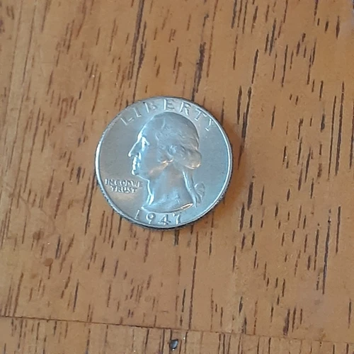 1947-P Washington Quarter 90% Silver-Free Shipping - NICE. Looks AU To Me.  (Dd)