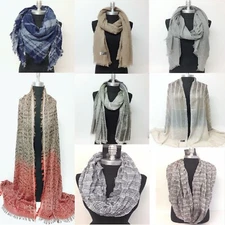 New Wholesale Lot of 9 Men's Scarf Infinity Wrap Tassel Plaid Stripe Scarves