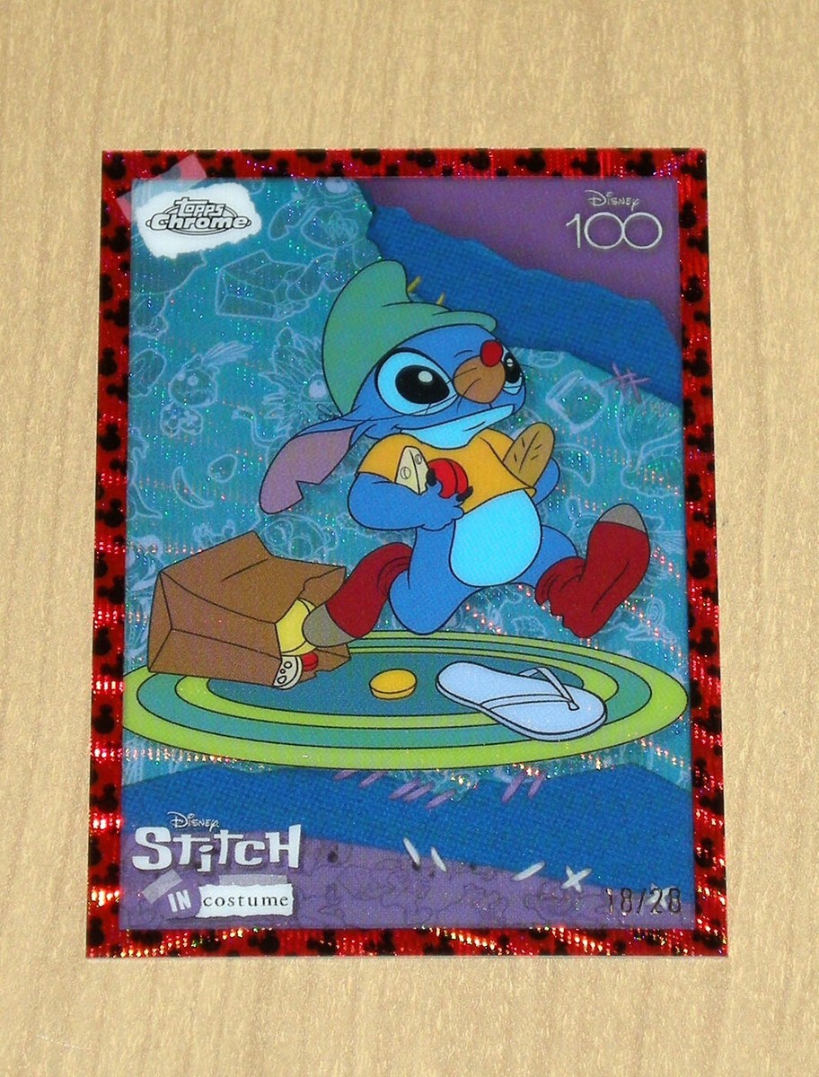 その他 topps chrome disney100 2023 stitch 399 2023 Topps Chrome Disney 100 Years RED BLACK WAVE Refractor STITCH