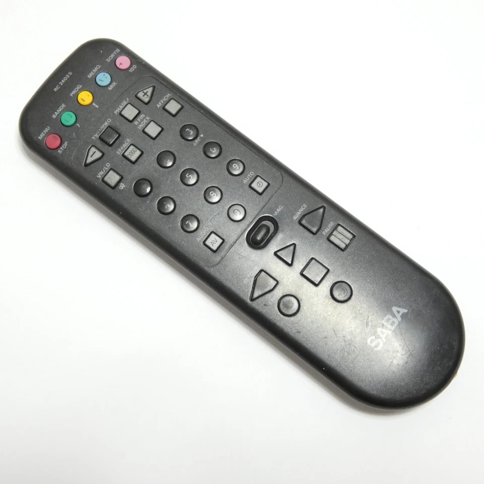 TELECOMMANDE SABA RC 2403 S TV MAGNETOSCOPE OFFICIELLE ORIGINALE OCCASION TESTE - Photo 2/4