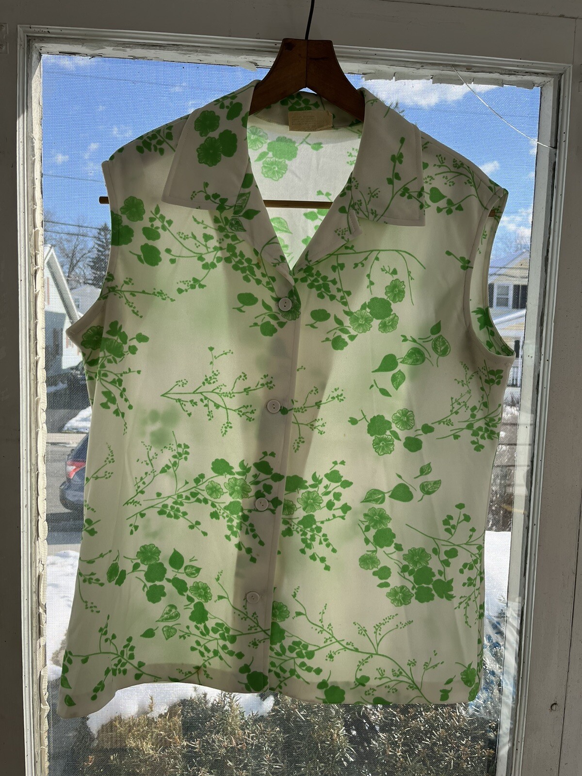 Vtg Beher Womans button front Polyester Sleeveles… - image 6