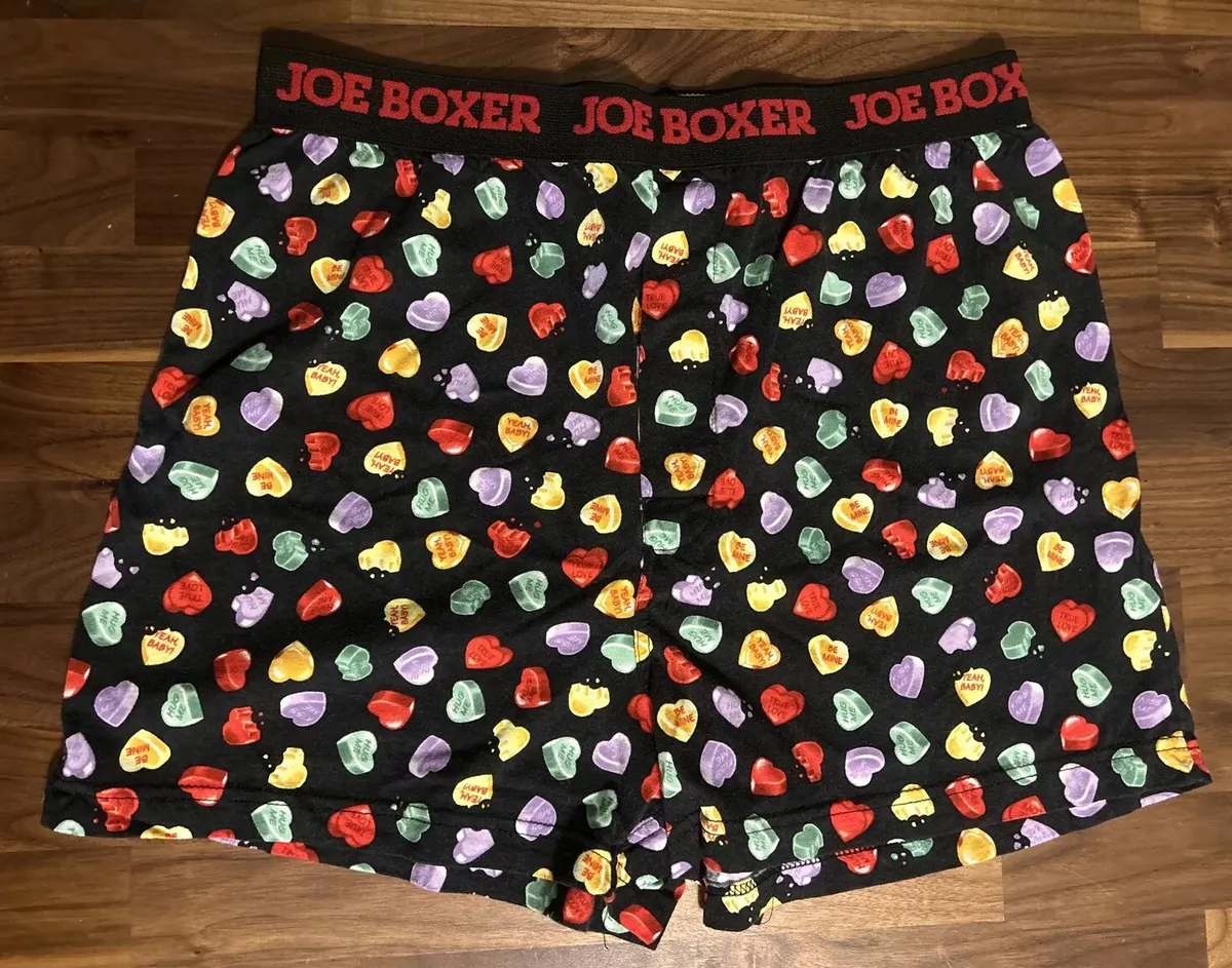 Vintage Men's Joe Boxer Cotton Boxer Shorts Medium Candy Hearts