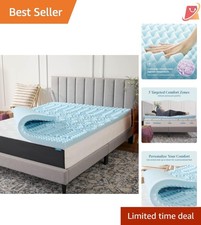 Memory Foam Mattress Topper Full 3 Inch Gel Cooling 5 Zones CertiPUR