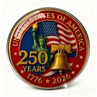 USA 250th Anniversary Lapel Pin 1776-2026 Patriotic Glass Collectible Gift*
