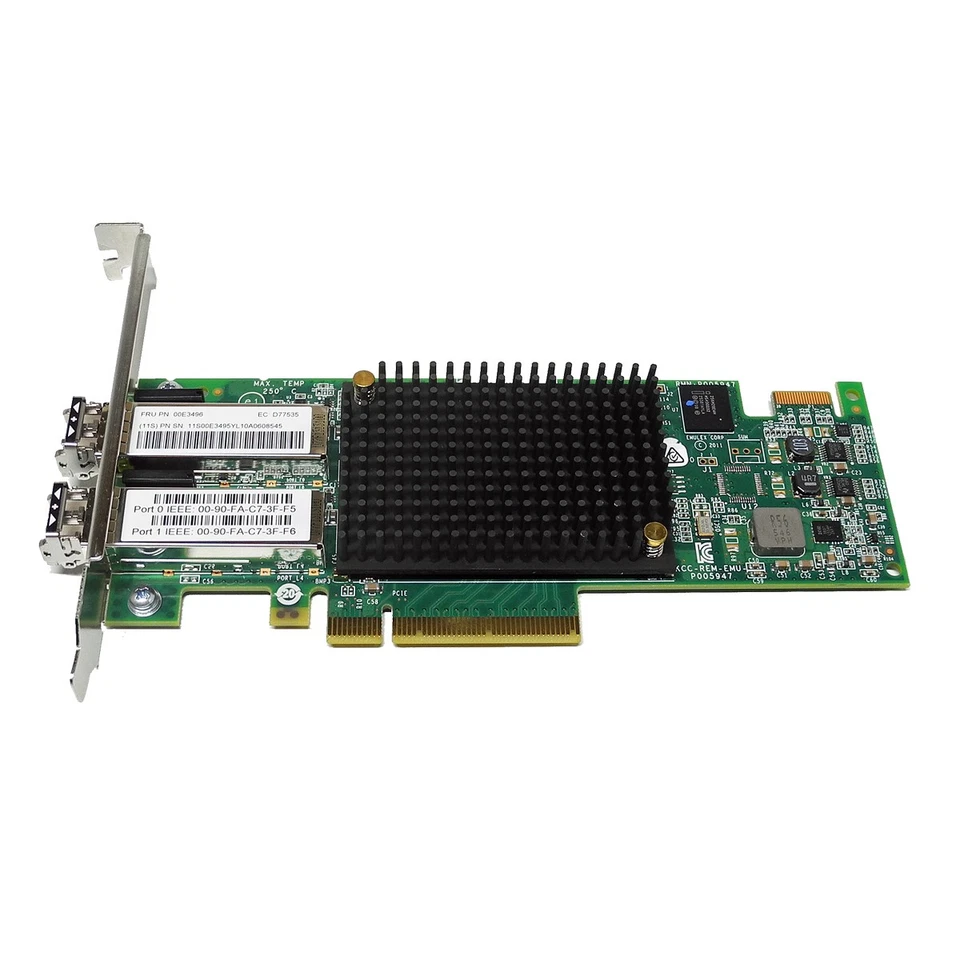 Emulex LPE16002 Dual-Port 16Gb/s PCIe x8 FC Host Bus Adapter P005947-41C FP - Bild 2 von 3