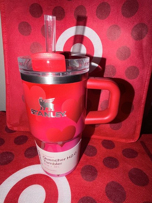 #ad NEW 2026 Valentines Stanley Target 20 oz Tumbler Rouge Heart Gradient Quencher $49.99