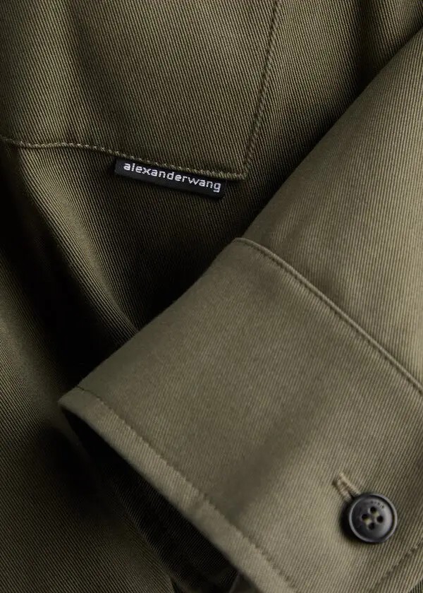 ALEXANDER WANG  Pleated Long Sleeve Romper Skort Playsuit US 8 Khaki Org $749 image 4