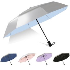 UPF 50 UV Sun Protection Umbrella Windproof Folding Titanium Coat Compact