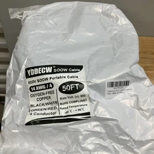 14 AWG SOOW Portable Cord, 4 Conductor 600V Power Cable  - 50' Length