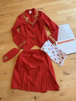 Tolles Faschingskostüm, Stewardess, Größe S, Flugbegleiterin, 4-teilig