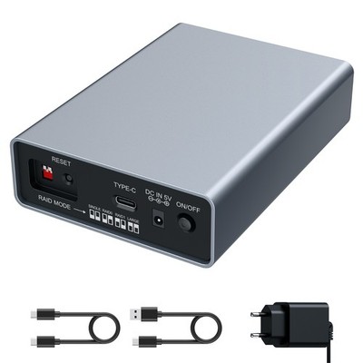 GrauGear G-25RD2-AC-10G GRAUGEAR externes Raid   Gehäuse 2x2,5''HDD/SSD USB 3.2 r