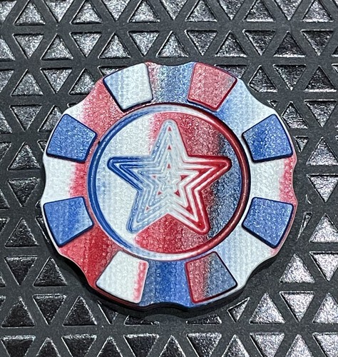 HiTex Gear G10 Poker Chip Red White & Blue Patriot Star