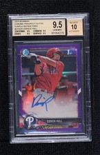 2018 Bowman Chrome Prospect Purple Refractor /250 Darick Hall BGS 9.5 Auto o5b