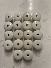 Vintage White Porcelain Ceramic Drawer Pulls. 18 Available.