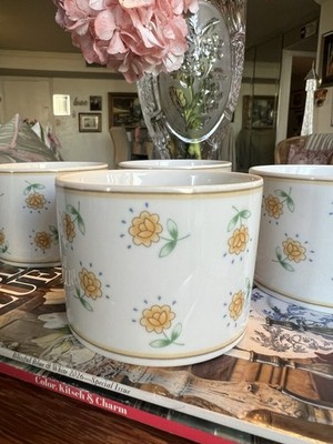 4 Set Vintage Studio Nova Spring Terrace Mugs Yellow Rose Y0310 Microwave Safe