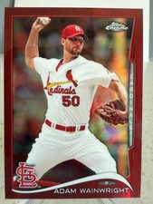 2014 Topps Chrome 'Red Refractor' Adam Wainwright #44 serial'd08/25 200 Wins