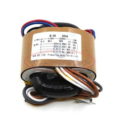 1PC 35W R-CORE TRANSFORMER For Preamp 115V 230V OUTPUT: 220V+220V 6.3V+6.3V *nl