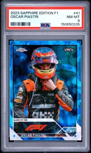 Oscar Piastri #41 2023 Topps Chrome Sapphire F1 card