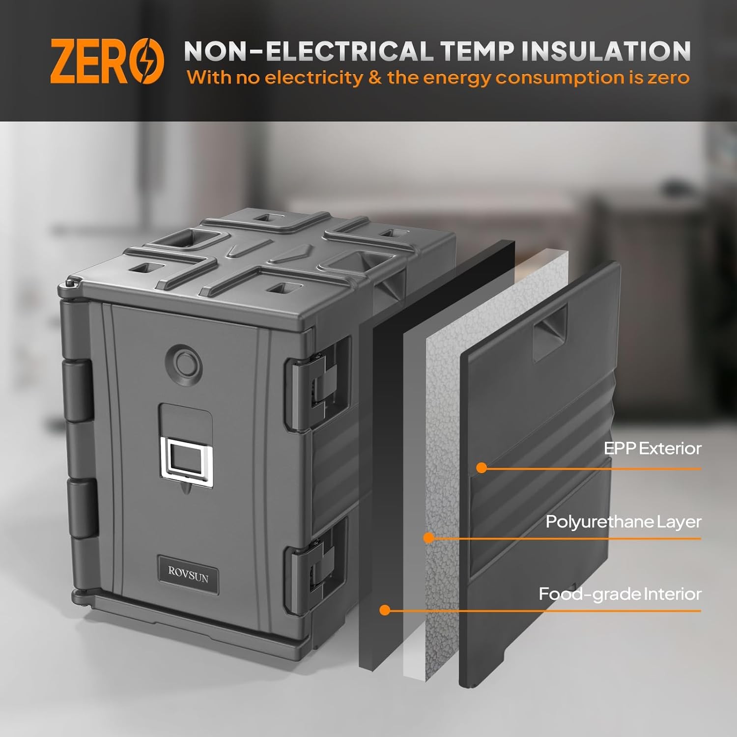 82QT Hot Box Food Warmer Insulated Food Pan Carrier with Wheels for Restaurant