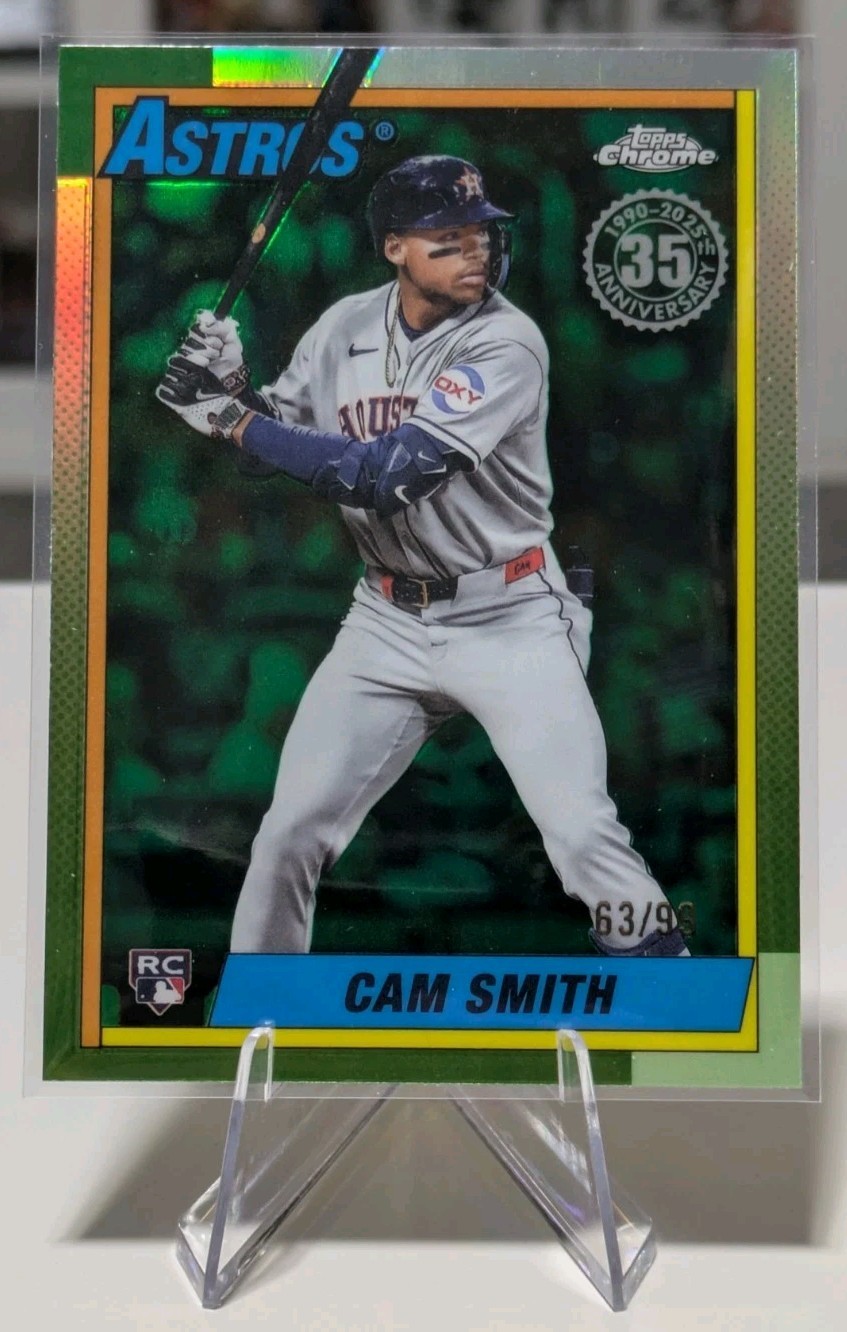 2025 Topps Chrome Update-1990 Topps Cam Smith #90CU-15 (RC) Green Refractor /99