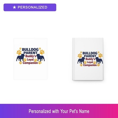 Custom Bulldog Pet Lover Gift Set Poster Journal Personalized Name Easter Gift