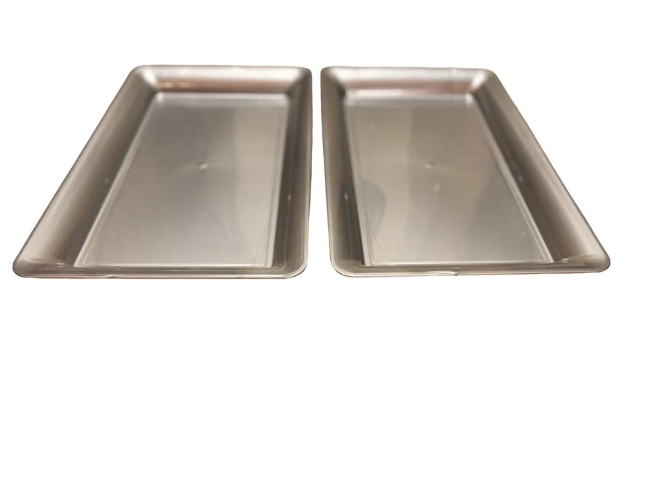 2x Bandeja Bandeja/Meseta 11 x 18 pulgadas Bandejas de Plástico Gris Bandeja para Servir Foto 2 de 4