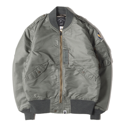 A BATHING APE / THE REAL McCOY'S MA-1 Flight Jacket Wing Logo Sage