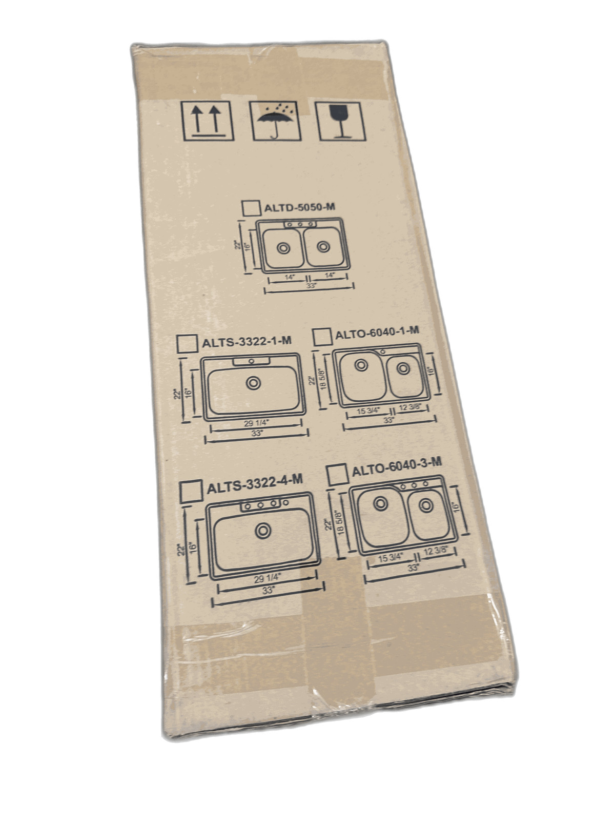 eModernDecor 33x22x9" Top Mount 18-Gauge Stainless Single Bowl Kitchen Sink