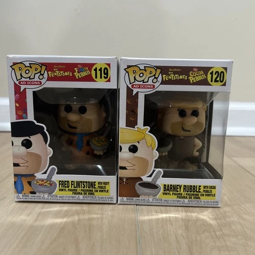 Funko Pop! Ad Icons Fred Flintstone & Barney Rubble #119 and #120 NEW