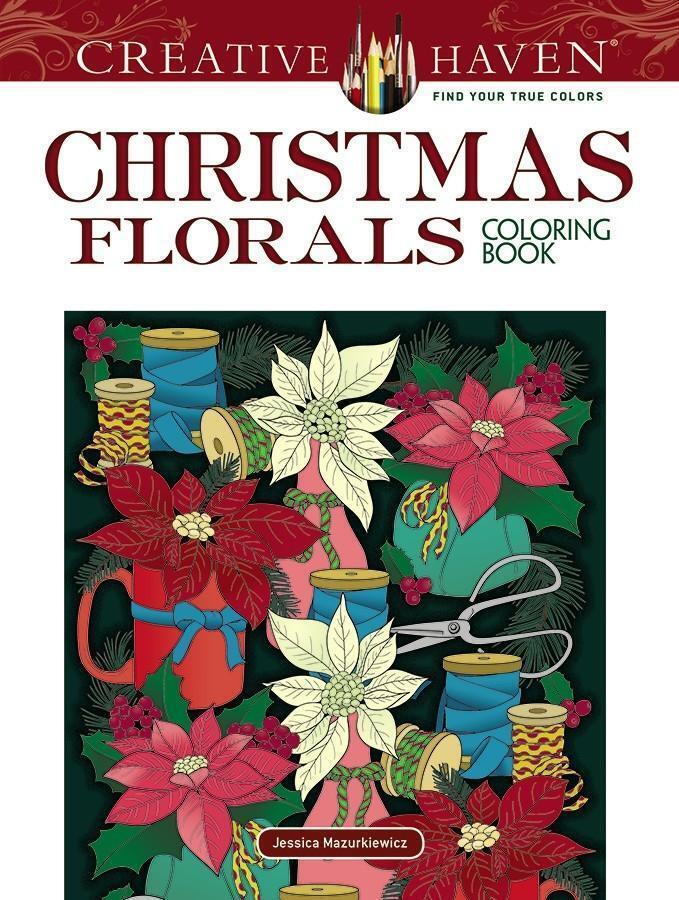 Thumbnail - Creative Haven Christmas Florals Coloring Book | Jessica Mazurkiewicz