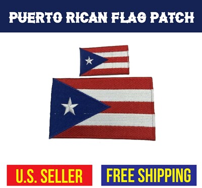 Puerto Rico Flag Embroidered Iron On Patch Rican Emblem Applique