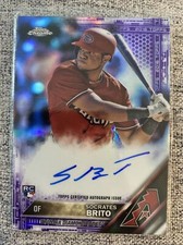 2016 Topps Chrome Socrates Brito Diamondbacks RC Auto Purple Refractor /250