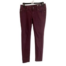 Miss Me Jeans Mid Rise Skinny Denim Jeans Wine Women's Size 26