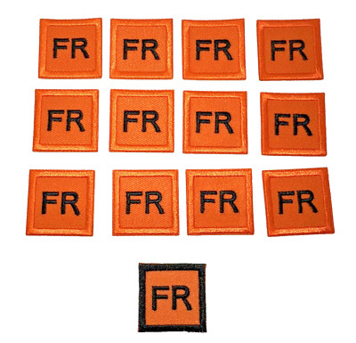12 Orange Replacement FR Patches Iron On Fire Retardant Pants Shirt Jacket BONUS