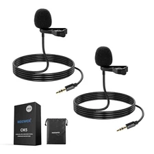 NEEWER Lavalier Lapel Microphone Omnidirectional Condenser Wired Clip On Lav Mic
