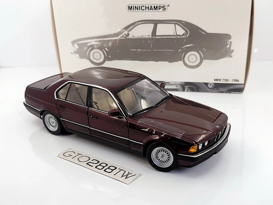 Minichamps 1:18 scale BMW 730i Sedan(E32) 1986(Bordeaux Red Met.) 7er/7 Series - Image 2 of 4