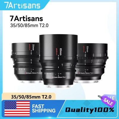 7artisans 35mm 50mm 85mm T2.0 FF Cinema Lens for Sony E/L mount New USA