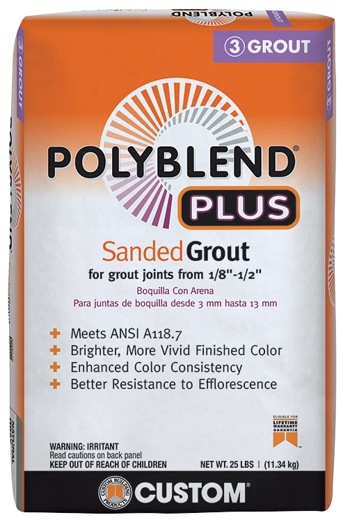 Custom Building Products PolyBlend Plus Sanded Grout 25 lbs